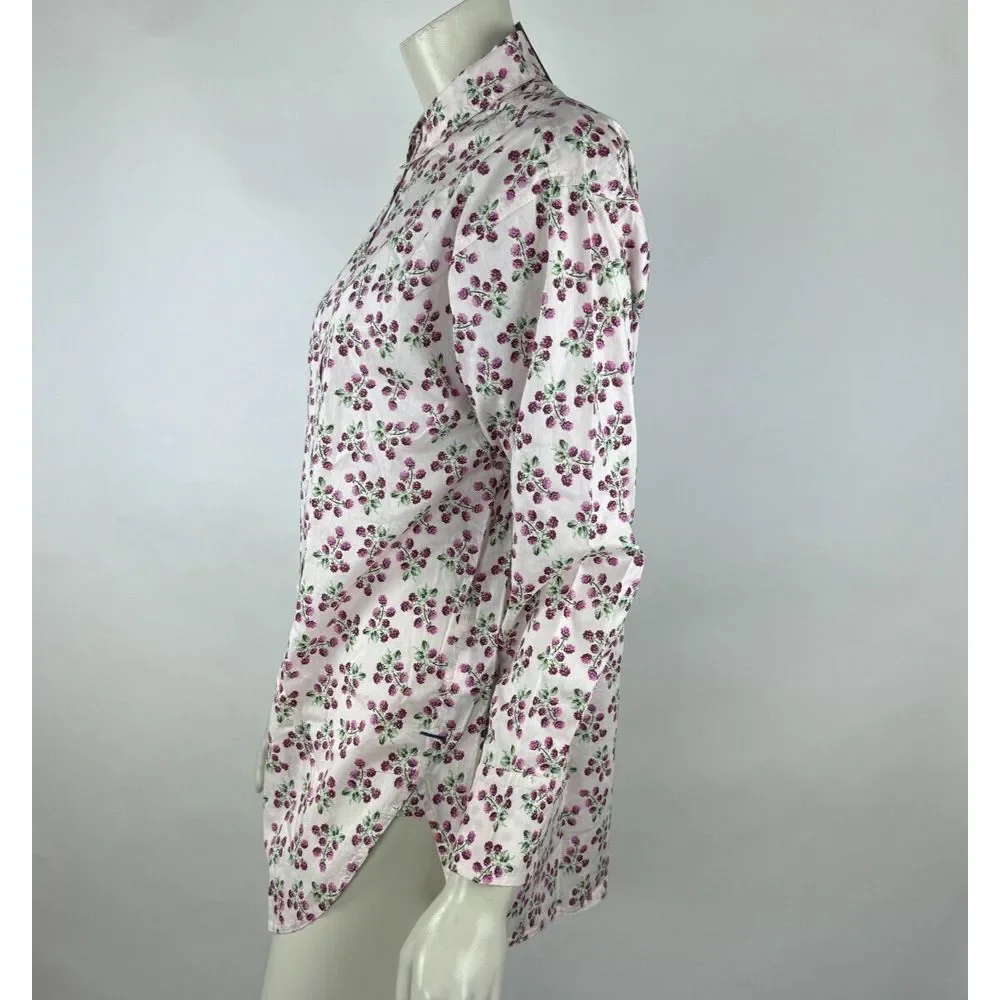 J Crew Relaxed-fit Cotton Poplin Shirt Women 2 NWT Collared‎ Long Sleeve Berry